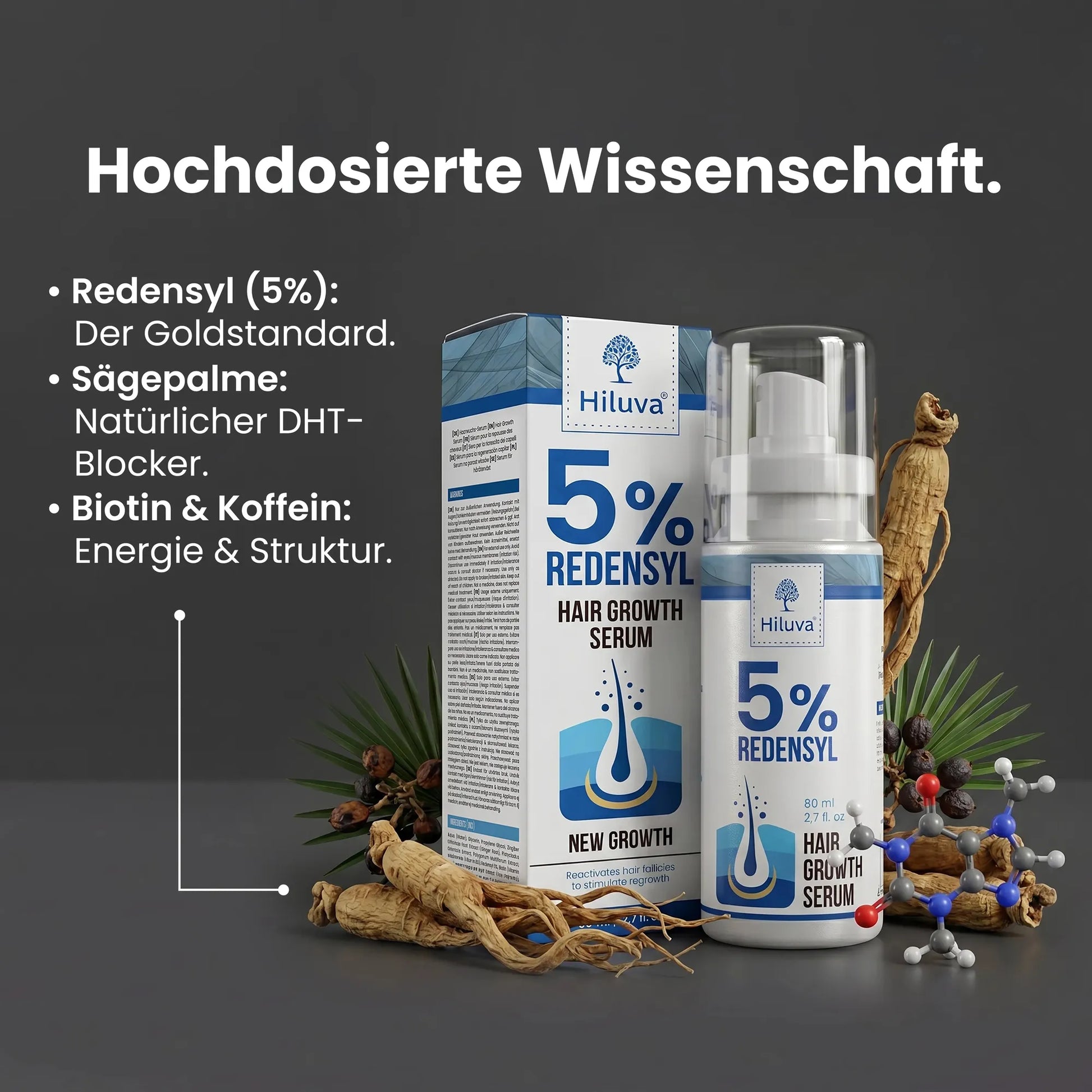 5% Redensyl Serum-Haarwuchs Aktivator Serum-Hiluva