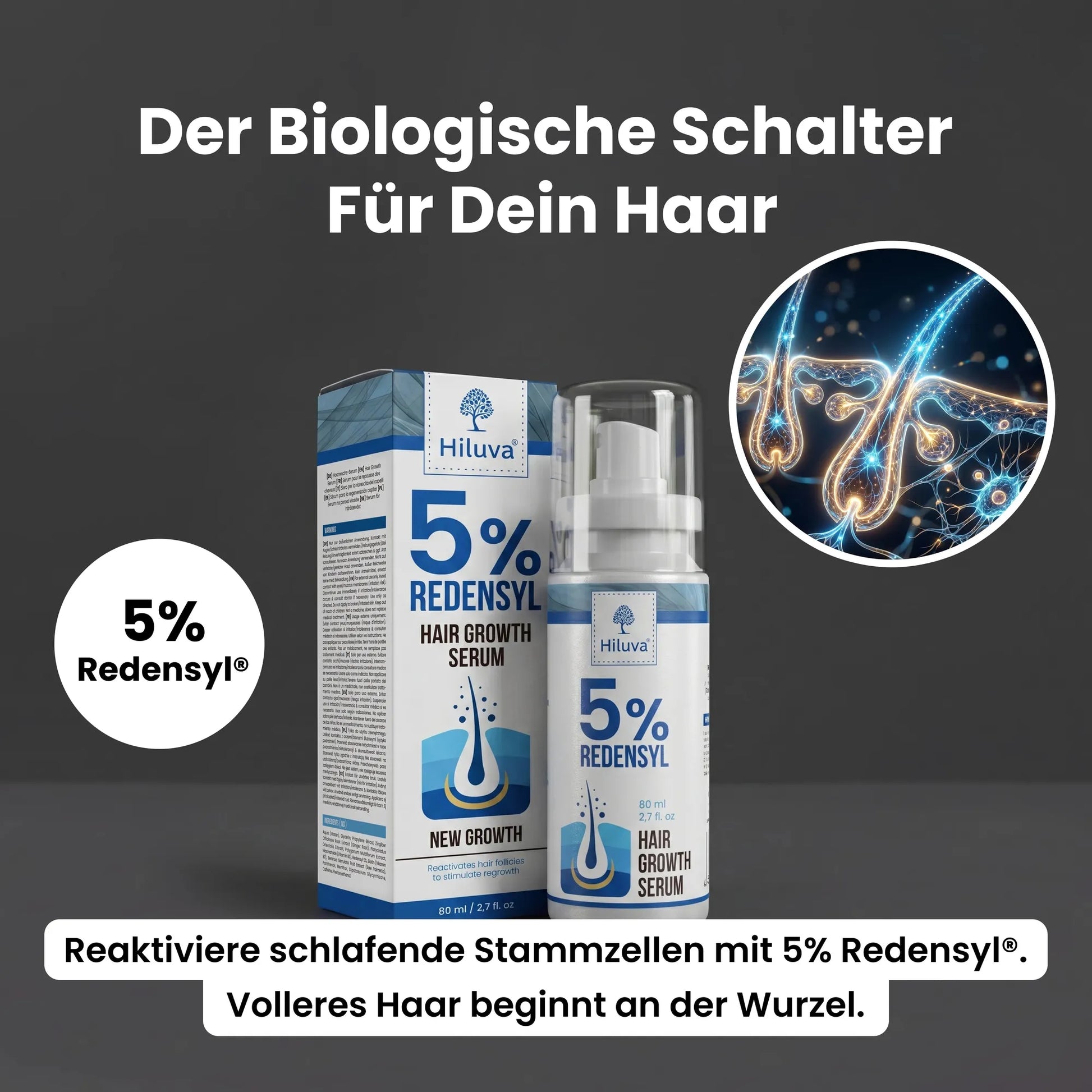 5% Redensyl Serum-Haarwuchs Aktivator Serum-Hiluva