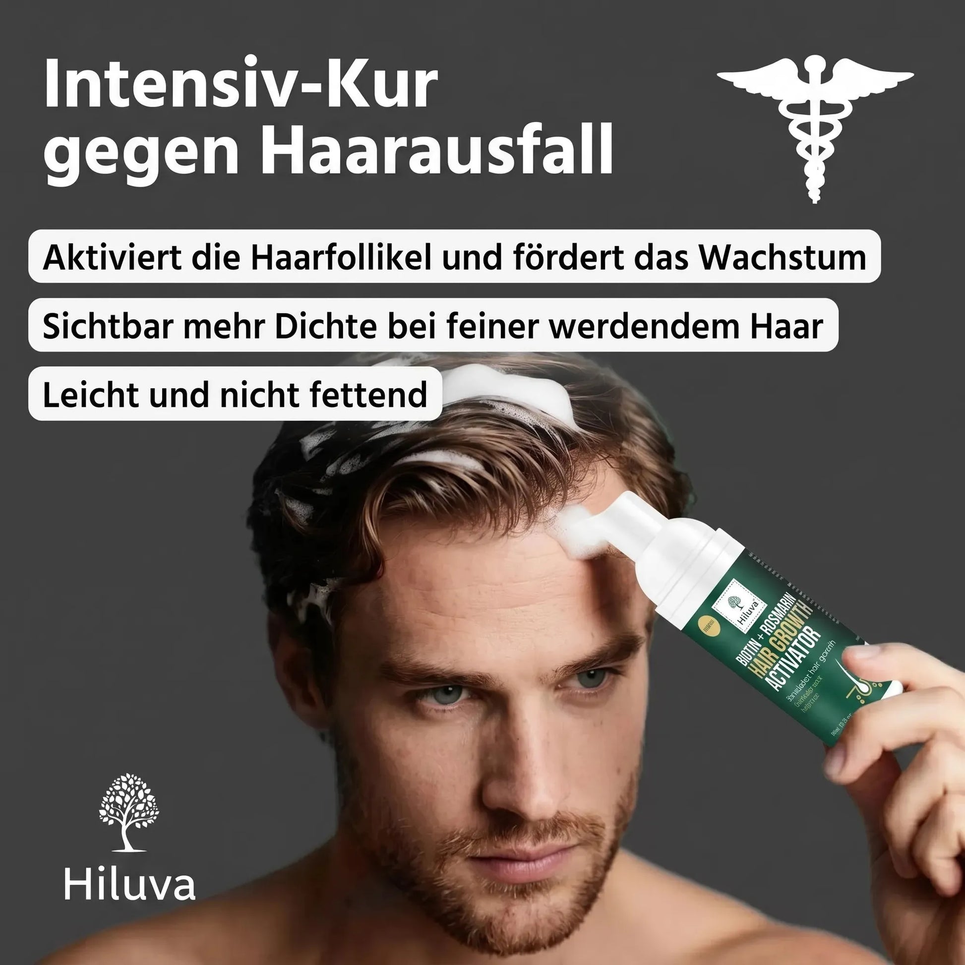 Biotin + Rosmarin MEN Schaum-Haarwuchs Aktivator Schaum-Hiluva
