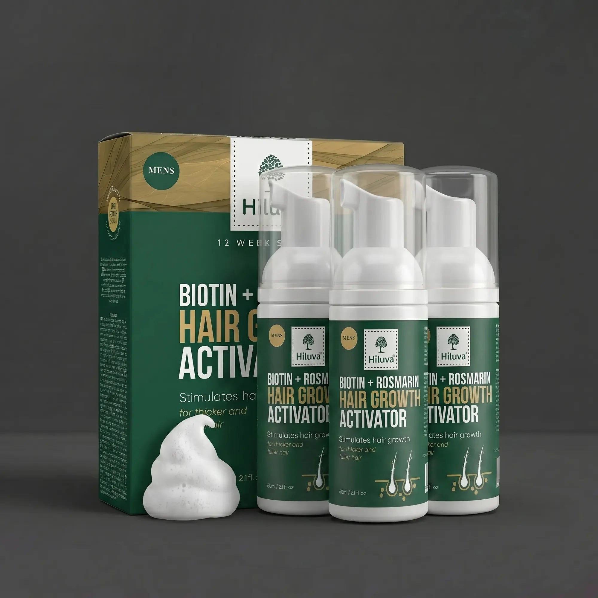 Biotin + Rosmarin MEN Schaum-Haarwuchs Aktivator Schaum-Hiluva