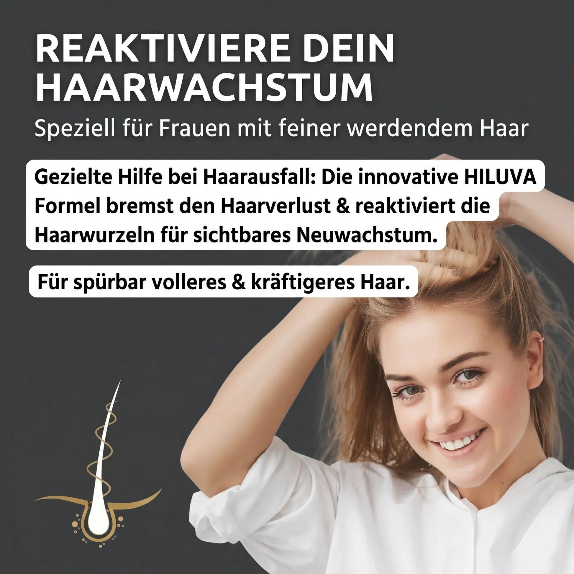 Biotin + Rosmarin WOMEN-Haarwuchs Aktivator Schaum-Hiluva
