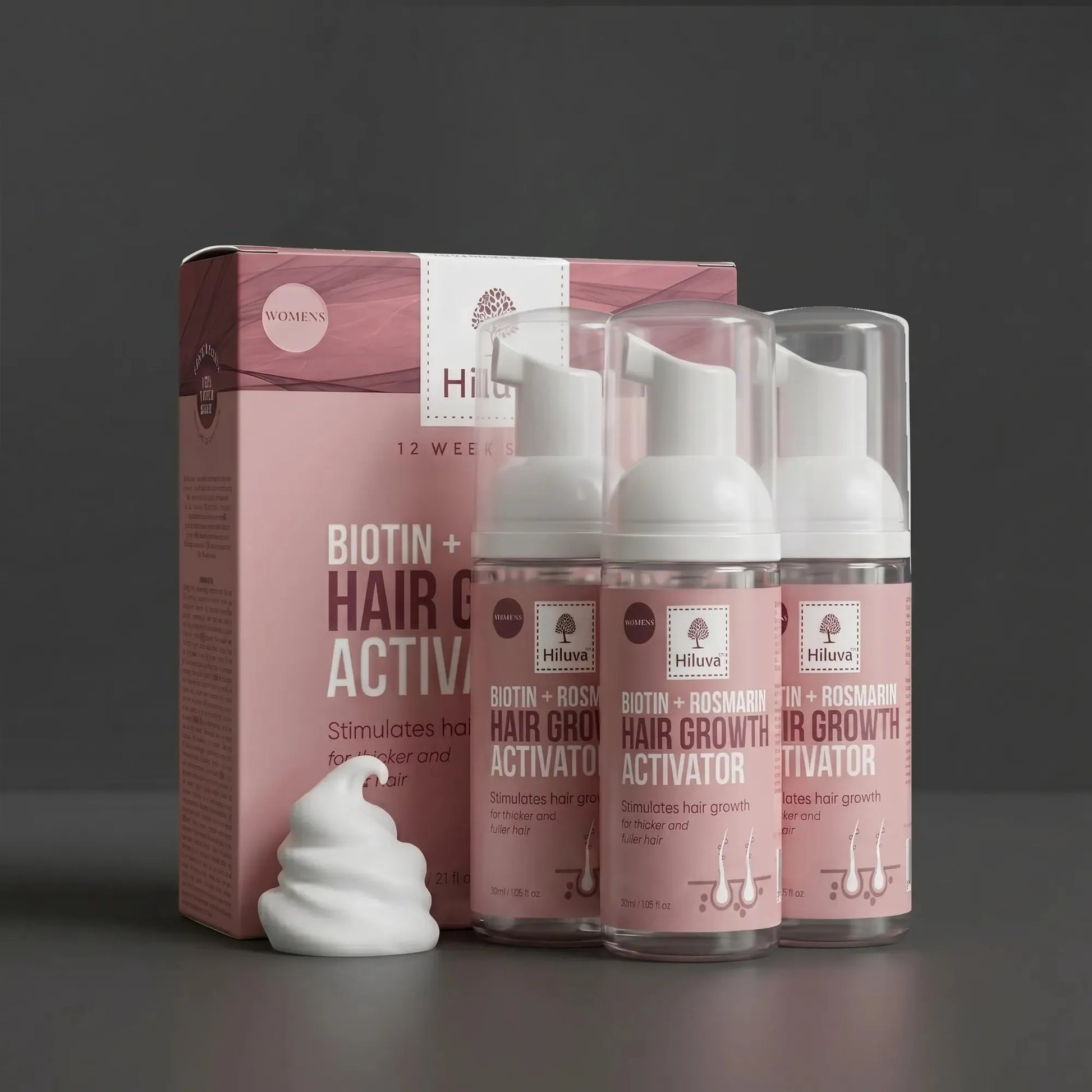 Biotin + Rosmarin WOMEN-Haarwuchs Aktivator Schaum-Hiluva