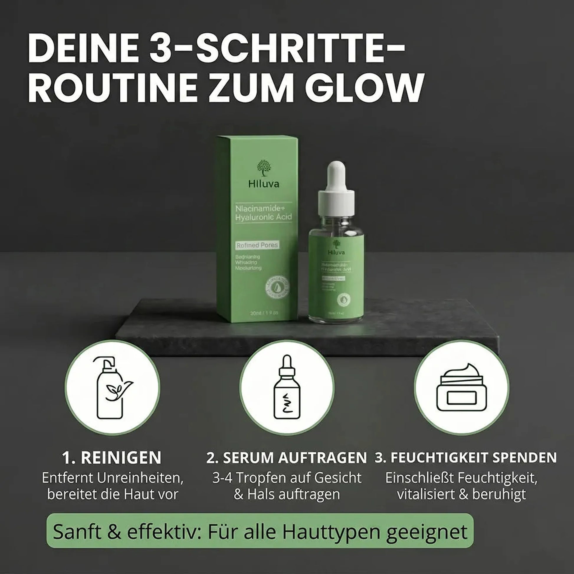 Niacinamide + Hyaluron Serum-Gesichtsserum-Hiluva